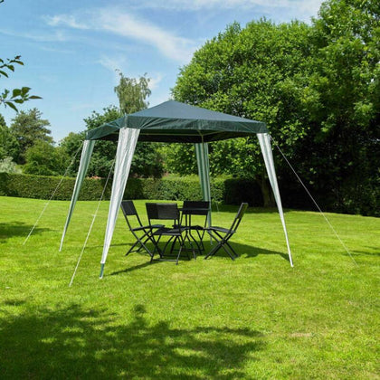 Kingfisher 2.4m Gazebo Party Tent PE Garden Canopy Marquee Waterproof Outdoor