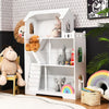 3-Tier Wooden Dollhouse Bookcase 2-in-1 Multifunctiona
