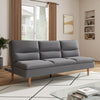 Grey Upholstered 3 Seater Fabric Sofa Bed Sleeper Recliner Couch Settee Sofabed