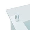 Tempered Glass Coffee Table with Shelf Rectangle White Wood Legs Livingroom