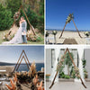 2PCS Rustic Wooden Wedding Arch Stand Background Flower Balloon Banquet Archway