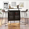 4-Tier Home Bar Table Industrial Metal Wine Bar Cabinet w/ 2 Storage Shelves