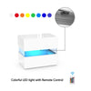 24" RGB LED Light Bedside Table Cabinet Nightstand High Gloss 2 Drawer Furniture