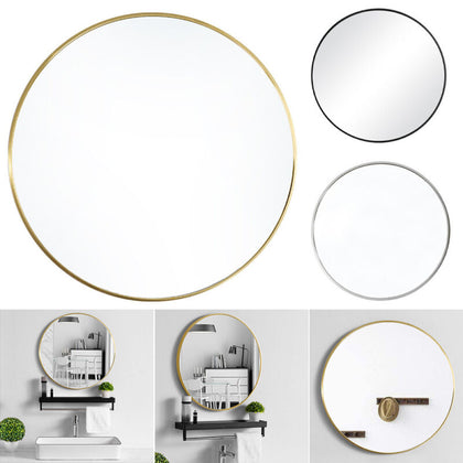 Industrial Round Metal Frame Bathroom Bedroom Glass Wall Mounted Vanity Mirror