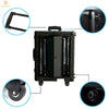 Studio Artist Train Rolling Makeup Case LED Light Mirror Adjustable Leg Lockable