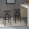 Set of 2 Industrial Bar Stool Pub Swiwal Chairs Kitchen Dining Seat W/ Footrest