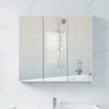 White Bathroom Cabinet 6-Tier Shelf Inside Mirrored Wall Mounted Cupboard 3 Door