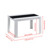 Modern White/Black Dining Table for 2-4 Small Space Wooden Kitchen Table Writing