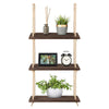 3 Tier Wall Hanging Shelves Distressed Wood Floating Shelf Window Plant Hanger