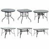 Tempered Glass Top Table Garden Dining Table Outdoor Patio Bistro Umbrella Hole