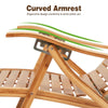 Adjustable 5-Level Bamboo Rocking Chair Porch Rocker Balcony Deck Napping Bed UK