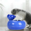 1.6L Blue Lotus Pet Drinking Water Fountain Cat Electric Automatic Bowl Filter