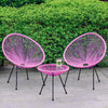 Three-Piece Rattan Garden Furniture 2 Seat Bistro Table Chair Outdoor Patio Set