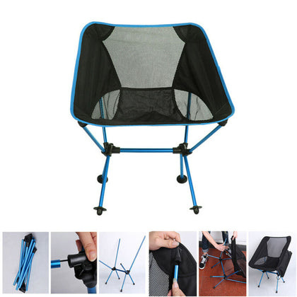 Folding Chair Ultra Light Aluminum Alloy Portable Seat for Camping Fishing BBQ