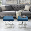 Upholstered Vanity Stool Footstool Sofa Table Chair Padded Seat X Shaped Stand
