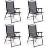 Set of 2 Patio Folding Chairs w/ Armrests Portable Dining Chairs for Outdoor