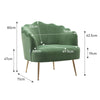 Upholstered Velvet Fabric Scalloped Oyster Shell Armchair Fireside Sofa Lounge