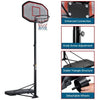 Portable Basketball Hoop Adjustable Basketball Stand Hoop Net 218.5-306.5cm