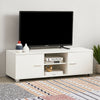 Panana White TV Stand Cabinet Unit 2 Door 2 Shelves Cupboard Entertainment