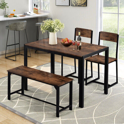 Dining Table and Chairs Set Bench 4 Seater Home Kitchen Dining Room Furniture