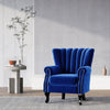 Wingback Armchair High Back Chair Lounge Sofa Living Room Upholstery Velvet Blue