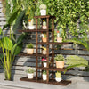 6 Tier Wood Plant Stand Shelves 12 Pots Flower Display Rack Holder Planter