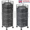 4/5 Tiers Kitchen Rotating Trolley Cart Vegetable Fruits Organiser Storage 95cm