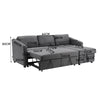 3 Seater Sofa Bed Corner Fabric Sleeper Sofas with Storage & Reversible Chaise