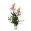 3FT Artificial Pink Lily Decorative Plant with Pot Large Flowers Indoor Outdoor