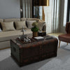 Retro Wooden Treasure Chest Vintage Storage Box Trunk Coffee Table Lockable UK