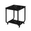 45/105cm Marble Effect 2-Tier End Table Sofa Side Tables Bedside for Living Room