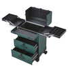 Green Rolling Beauty Makeup Trolley Travel Drawer Suitcase Hairdressing Nail Box