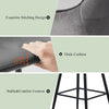 2x Velvet Grey Bar Stool Kitchen Counter Breakfast Chair Pub Restaurant Cafe