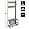 Coat Stand Shoe Rack with Shelves & Movable Hooks Storage Hall Entryway Bedroom
