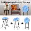 Folding Mosaic Side Table Round Bistro End Table W/ Ceramic Tile Top Plant Stand