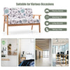 Wooden 2-Seater Loveseat Fabric Upholstered Lounge Arm Chair Sofa Chair Couch