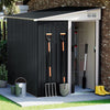 5X7FT Steel Metal Outdoor Garden Tool Storage Shed Bike Bin Store PentRoof Shelf