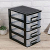 Plastic Storage Box 4 Tier Drawer Tower Cabinet Home Office Desktop Organizer