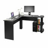 Corner L-shaped Computer Desk Shelves Laptop PC Study Table Wooden Home Office