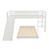 Kids Bunk Beds Pine Wood 3FT Single Cabin Bed Frame High Sleeper with Slide NS