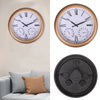 38cm Garden Wall Clock Thermometer Weatherproof Gold Home Indoor Outdoor Decor