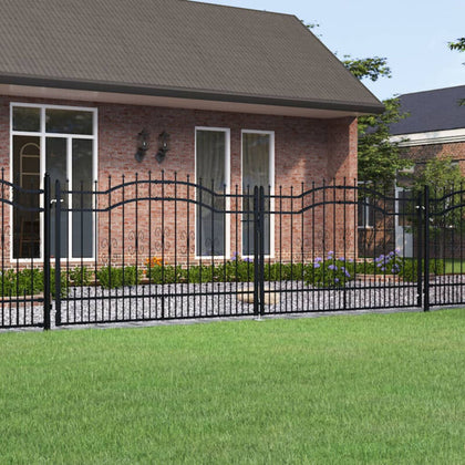 Fence Gate with Spear Black 406x173 -coated Steel F5T0