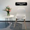 Dining Chairs Set of 4 Retro Eiffel Kitchen Chairs Wooden Legs Plastic Chair