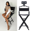 Black Aluminum Frame Makeup Artist Chair Outdoor Portable Folding Director Chair