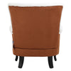 Shaggy Fluffy Upholstered Armchair Suede Patchwork Wing Back Chair Fireside Sofa