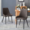 Set of 2/4/6 Brown Faux Leather Dining Chairs High Back Metal Leg Dining room