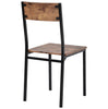 Kitchen Dining Table Set 2 Chairs Wood Steel Frame Industrial Style Retro Brown