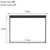 4:3 Large Electric Motorised Projector Screen With Remote HD Home Theater Cinema