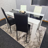 Dining Table Set and 6 4 black white Leather chairs kitchen table set of 4 or 6