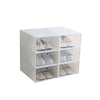 12x Clear Plastic Shoe Storage Boxes Drawer Stackable Foldable Durable Organiser